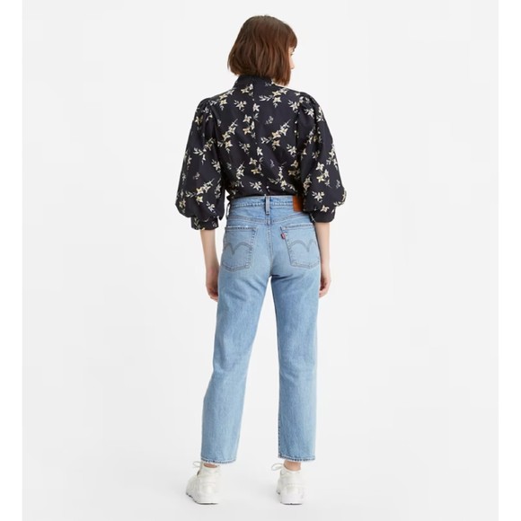 Levis Premium Womens Wedgie Straight Crop Denim Jeans 26 31 Blue High Rise NWT - Picture 11 of 12